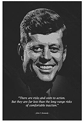 John F. Kennedy Poster mit motivierendem Zitat, Portrait-Kunst, 2 Leinwand-Wanddekoration, Schlafzimmer, Dekoration, Bild, Sport, Landschaft, Büro, Raumdekoration, Geschenk, ungerahmt: 30 x 45 cm