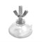 DANXQ Forte trasparente PVC M6 filettatura estesa lunga vite gancio a ventosa con dado, diametro 4,4 cm, lunghezza vite 2,2 cm, 6 pezzi (WING NUT)