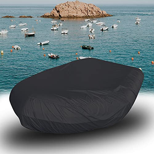 Ledph Abdeckung für Boote, Persenning Boot Wasserdicht Staubuv-Beständig Sonnenschutz, Persenning für Schlauchboot, Oxford-Gewebe,Schwarz,380x94x46cm