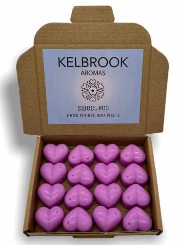 Wachsschmelzen, Duft: Sweet Pea, 16 Stück, starker Duft, hergestellt in Großbritannien, plastikfrei, vegan