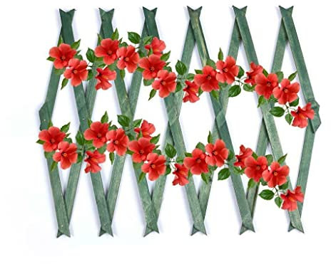Expanding 6ft Wooden Trellis Climbing Plants Fence Panel Screening Lattice UK (Green 180 x 90cm)