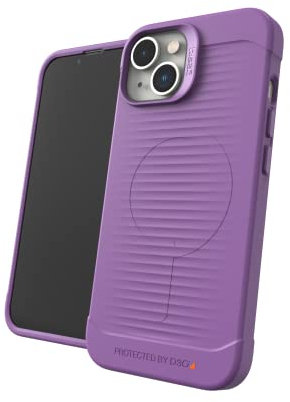 ZAGG Gear 4 Havana Snap D30 Protective Case Compatible with iPhone 14, Slim, Shockproof, Wireless Charging, (Purple)