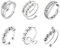 Achtsamkeitsring für Angst Frauen Einstellbare Spinner Anxiety Ring,6Pcs Fingernägel Kauen Ringe Set Mit Bead Damen Silver fidget Ring Anti Stress Ring Angst Selbstscheidungsring für Frauen Männer