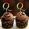 Initial Q Cupcake-Topper, Einzelbuchstabe, Monogramm, Name für Hochzeit, Jahrestag, Partyzubehör, Strand, wiederverwendbarer Kranz, Blumenauswahl, Buchstaben-Design, Farbe, Hochzeitsgeschenke, 6 Stück
