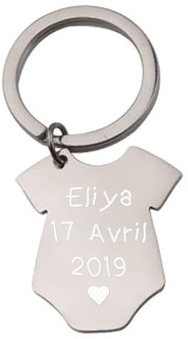 Porte-clé body naissance gravé - Cadeau original - Personnalisable