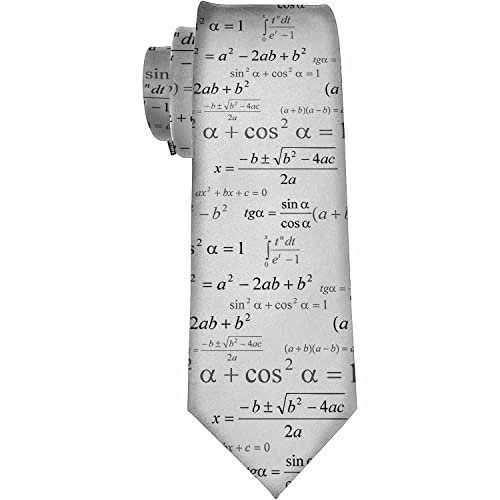 Yekiua Mathematik Herren Krawatte Mathematik Formel Formal Business Hochzeit Krawatten Krawatten für Männer Schwarz Weiß