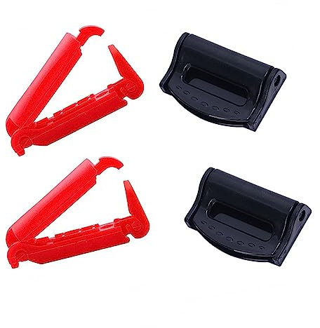 Crazy Bean 8 Paia Clip Cintura Sicurezza Auto Ferma Cintura di Sicurezza Auto Regolabile Universali Regolatore Cintura di Sicurezza Auto Blocco Cintura Universale Posizionamento Rosso+Nero