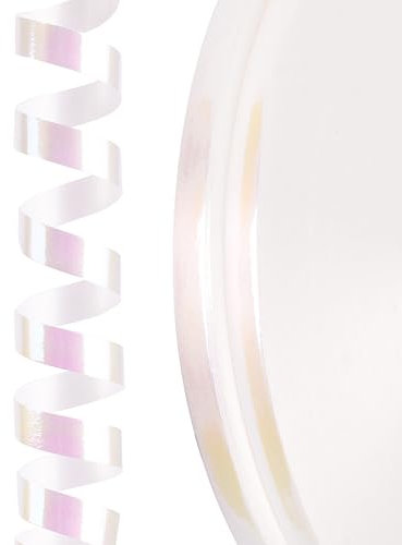 PartyWoo Ruban Blanc Irisé, 120 Mètres/ 131 Yard Ruban, Ruban Anneau, Ruban Ballon Brillant, Ruban Décoratif pour Casquettes Ballon, Emballage Cadeau, Décorations de Fête (2 Rouleaux, 60m/Roll)