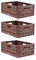 Bestlivings Stabile Faltbox 3er Pack Holzdesign 40 x 30 x 16,3cm ( LxBxH ) Stapelbarer Faltbarer Einkaufskorb 16L - Robuste Klappkiste - Gemüsekiste Obstkiste
