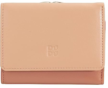 DUDU Portefeuille Femme Petit en Cuir RFID avec Portemonnaie Fermoir clic clac Compact 6 Porte-Cartes Rose poudré