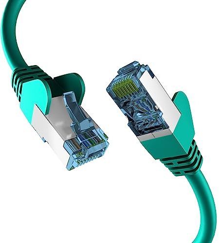 EFB-Elektronik - CAT. 7 Netzwerkkabel bis zu 10 Gbit - 0,25m LAN Kabel Ethernet Kabel Patchkabel mit Klinken-/Knickschutz - RJ45 Anschluss, S/FTP PIMF Schirmung - Grün