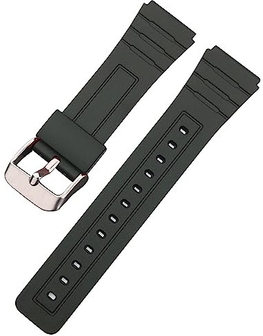Hijiawee Ersatzband für Casio F-84/F-91W/F-94/F-105/A158/A168, weiches PU-Uhrenarmband für Casio A158 Serie (schwarz)