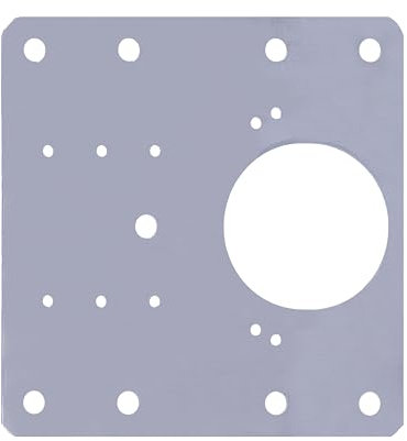 Amig - Plaque de Réparation pour Charnières | 90 x 90 mm | Trou de 35 mm | Pour Fixation de Charnières à Boîtier | Multiples Trous pour la Plupart des Charnières | Acier Inoxydable Mat