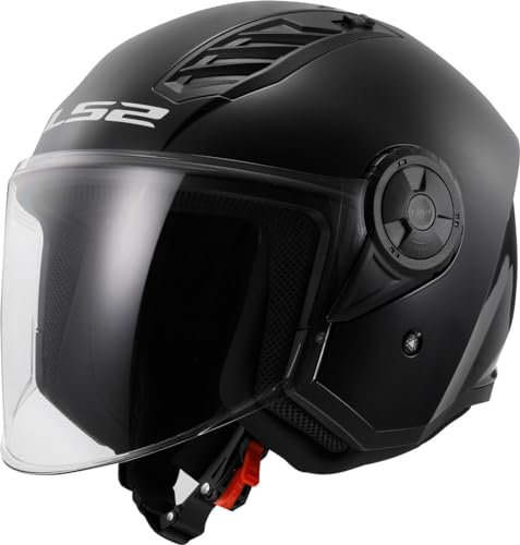 LS2, Casque Moto Jet AIRFLOW II Noir Verni, XL