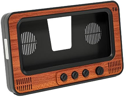 Anloximt Retro-TV-Telefonhalter - Kreativer Handyhalter im TV-Stil mit Lautsprecher - Telefonständer zum Ansehen von Videos, Surfen im Internet oder zum Tätigen von Videoanrufen