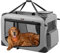Feandrea Hundebox faltbar, Transportbox Hund, XXXL, Hundetasche, Oxford-Gewebe, Netzstoff, atmungsaktiv tragbar transportabel, Metallrahmen, mit Griffen, Taschen, 102 x 69 x 69 cm, rauchgrau PDC010G02