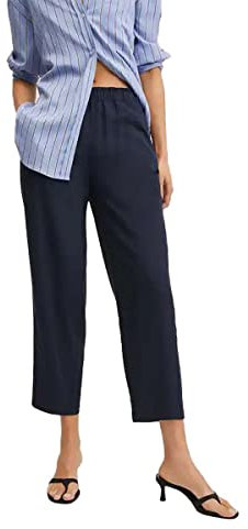 Mango Damen Stoffhose 'Fluido', blau (DE/NL/SE/PL, Alphanumerisch, S, Regular, Regular, blau)