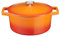 Cooks Professional 26cm Cast Iron Casserole Dish 5.8L with Lid & Handles | Colourful Modern Design Enamelled Cooking Pan Pot | Suitable For All Hobs Inc Induction | Oven & Grill Safe | Orange