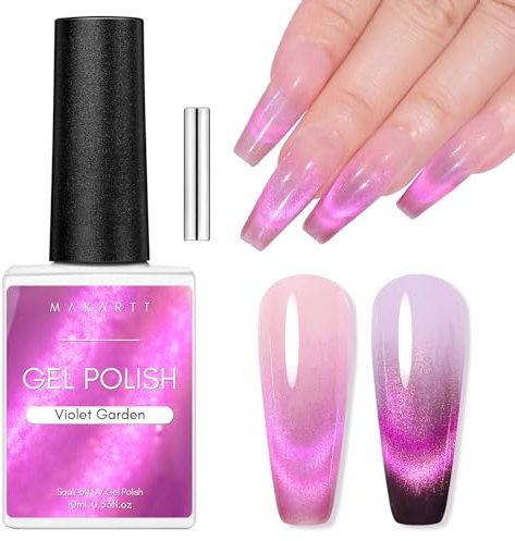 Makartt Cat Eye Gel Nail Polish - 9D Cat Eye Gel with Magnet Stick, 10ML, Magnetic, Soak Off UV LED, DIY Manicure