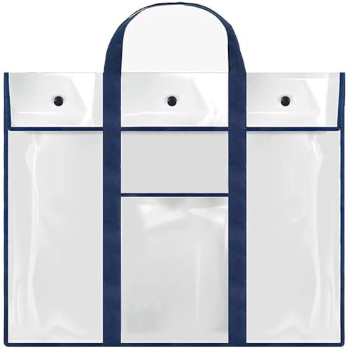 Oaygat Art A2/A3/A4 Art Portfolio Case PVC Storage Pocket Bag 25.5x31.5 Inch Large Waterproof Portfolios Artist Bag Bulletin Board Poster Artist Portfolios Carry Bag Clear Files Tote Bag with Handle