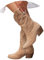 tinbarry Stivali da cowboy Donna Stivaletti in Pelle Scamosciata Western Alti alla Caviglia con Tacco Basso Punta Appuntita Cachi EU 37