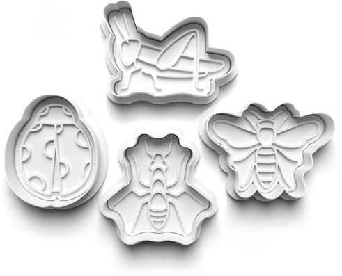 Cookie Cutters Set 4 PCS Bugs & Insects Cookie Stamp Cookie Cutter Mould Dough Fondant for Kid DIY Cookie Making