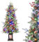 125cm Weihnachtsbaum Künstlich mit Beleuchtung, 4ft Künstlicher Weihnachten Baum mit 150 Warmweißen und Mehrfarbigen LED Lichtern 9 Modi PVC Zweigspitzen Retro Beleuchteter Topf für Haus Büro