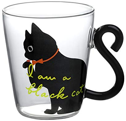 JNGUOSICN Cat Glass Cup Cute Cat Tea Cup Animal Shaped Coffee Mugs with Handle 3D Transparent Milk Glass Mug Heat Resistant Cute Mug for Hot Chocolate Beer Drink