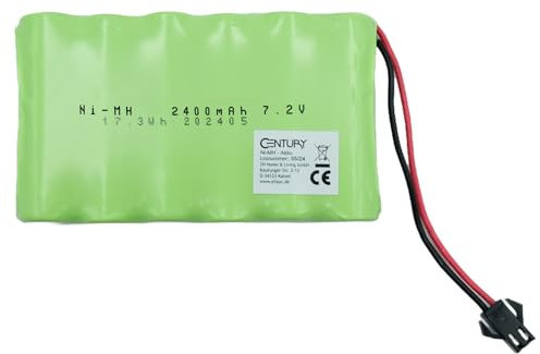 EFASO Power Akku 7,2V 2400mAh NI-Mh mit HBX Stecker kompatibel mit Huina Bagger 1350, 1550, Revell Digger 2.0 24924 (43590), Amewi 22403, s-Idee 18145