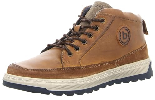 Sneaker aus Leder zum Schnüren, Cognac, Größe 39