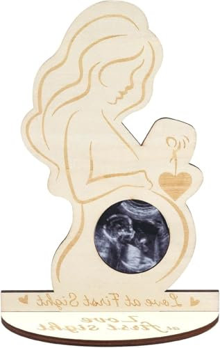 1pcs Cadre Photo Femme Enceinte en Bois - Décoration Unique pour Échographies de Bébé - Support Photo Ultrasons pour Futurs Parents