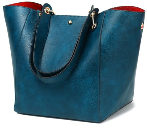 sqlp Shopper Tasche Damen Groß Handtasche Ledertasche Big Tote Bag Henkeltaschen Arbeit Handtaschen für Damen Schultertaschen Royal Blue