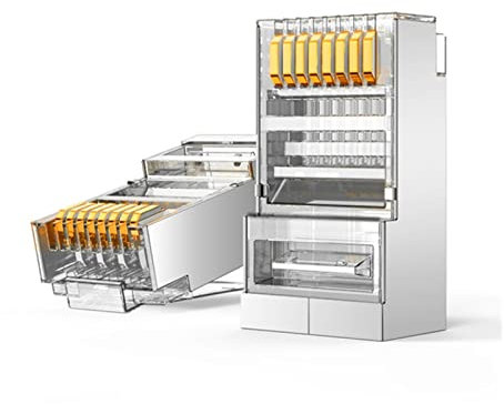 ROBAUN Cat6 RJ45 Connector 8P8C Crystal Head Network Cable Plug Category 6 Network 1000M Connector(40PCS)