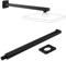 NAKIHOUSE Braccio doccia, 40 cm, in acciaio inox, quadrato, braccio da parete per soffione a pioggia, montaggio a parete, colore nero
