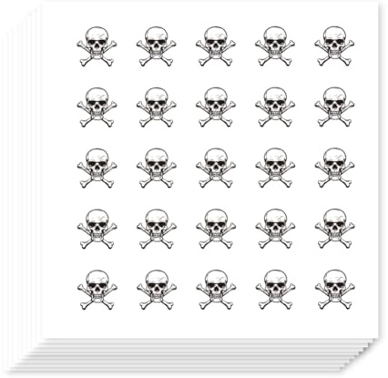 AHANDMAKER 500 selbstklebende Planer Aufkleber. Totenkopf Aufkleber Piraten Totenkopf Papier Aufkleber Zum Basteln Kunst Party Siegel Thema Party Dekoration DIY 0.5 Zoll