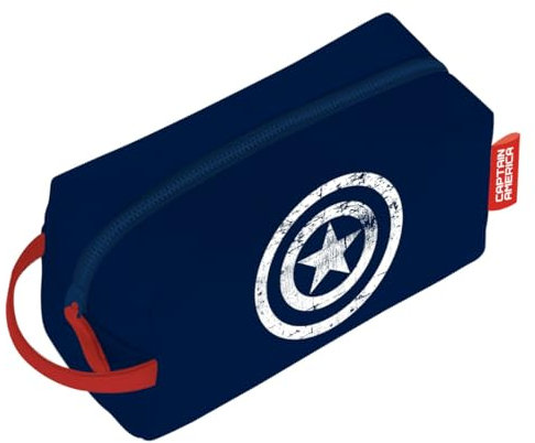 ARDITEX, Trousse de Toilette Captain America, Imperméable avec Fermeture à Glissière, Idéal pour l’École, Voyage Accessoires ou Les Petites Affaires, 100% PU, 3 x 22 x 8 cm