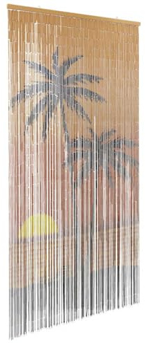 GCHDHAPB Insekten-Türvorhang, Palmen-Druck, 100 x 220 cm, Bambus, Dekoration für Haus und Garten, Fensterbehandlungen, Fensterblenden
