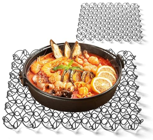 Untersetzer für heiße Pfannen, Edelstahl-Spiraldraht-Untersetzer für Camping, Metall-Topfhalter, Tisch-Hitzeschutz für Outdoor, Camping, Picknick, Küche