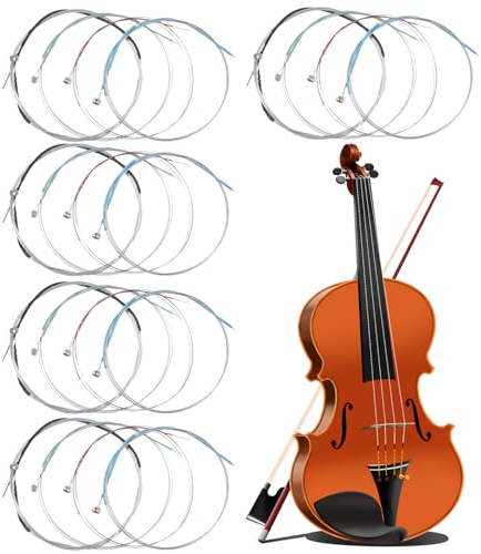 Set completo di 20 corde per violino 4/4, 3/4, universali, con nucleo in acciaio, economiche e durevoli