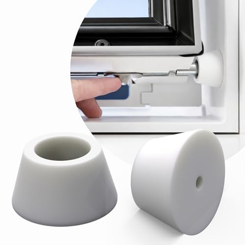 Sintrix Fab 2x Universalbuchse kompatibel mit VELUX Schwingfenster – Rastpunkt für Sicherungsriegel/Putzriegel Halter für Dachfenster, Lüftungsposition/Kippstellung, Wand- oder Laibungsmontage, Weiß