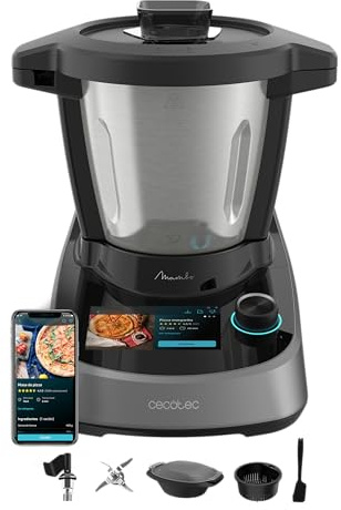 Cecotec Robot de Cocina Táctil con 37 Funciones Mambo Touch Daily | Capacidad 3,3 Litros, Pantalla Táctil, APP de Mambo con Recetario, Báscula y Jarra de Acero Inoxidable apta para Lavavajillas
