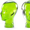 DESIGN DELIGHTS KOPFHÖRERSTÄNDER Mick | Glas, transparent/grün, 29 cm | Glaskopf, Deko Kopf