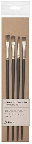 Jackson's Procryl Brush Shape Comparison Set Acrylic Fibre No.6 Oil Acrylic Painting