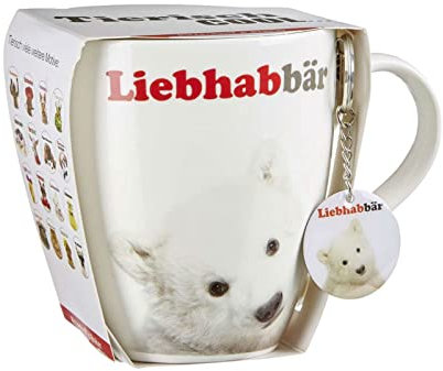 Ritzenhoff & Breker Jumbotasse mit Anhänger, Liebhabbär, 600 ml, Geschenkset mit Eisbär-Motiv
