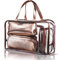 NiceEbag 5 in 1 Kosmetiktasche & Schmink Tasche klares PVC Make up Taschen Gepäck Kulturbeutel Reise Kosmetikbeutel Transparent Kulturtasche für Damen und Herren,Roségold