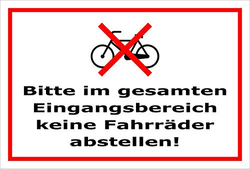 Melis-Folienwerkstatt Schild - Fahrräder abstellen - 15x10cm | 3mm Hartschaum – S00050-019-B -20 Varianten