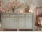 OPIUM OUTLET chinesische Kommode grau Sideboard Schrank asiatisch orientalisch Anrichte Büffet Hochzeitsschrank Vintage Kolonialstil Shabby Chic Stil (31196)