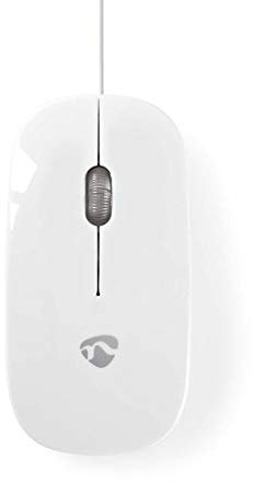 Nedis MSWD200 Scroll-Rad, PC-Maus, PC/Mac, 2-Wege, Weiß