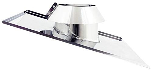 Faldale inclinato inox 6 decimi AISI 304 per canna fumaria (130mm)