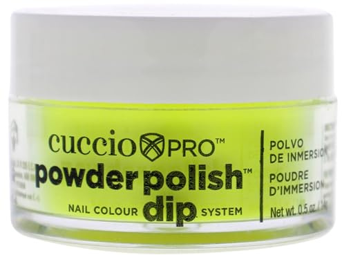 Cuccio - Pro Powder Polish Nail Colour Dip System - Neon Yellow - for Women - Nail Powder - 0.5 oz